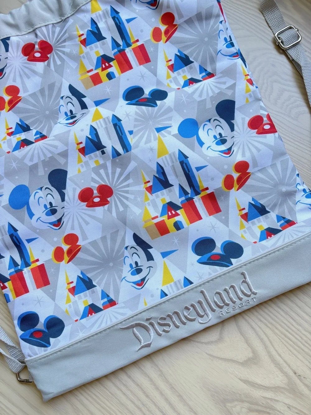 Disney Kids Drawstring Backpack in White with Character Print